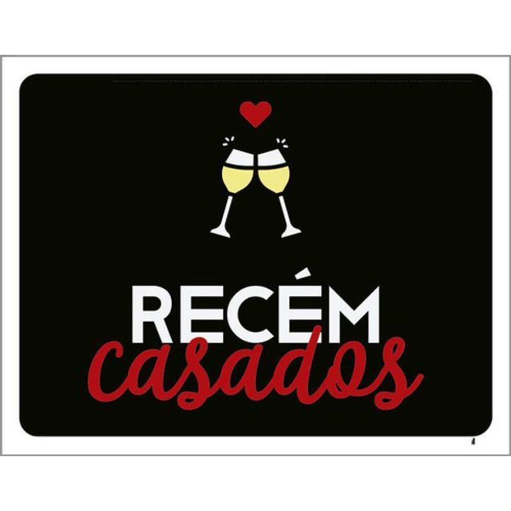 Kit 3 Placas Recem Casados 36X46