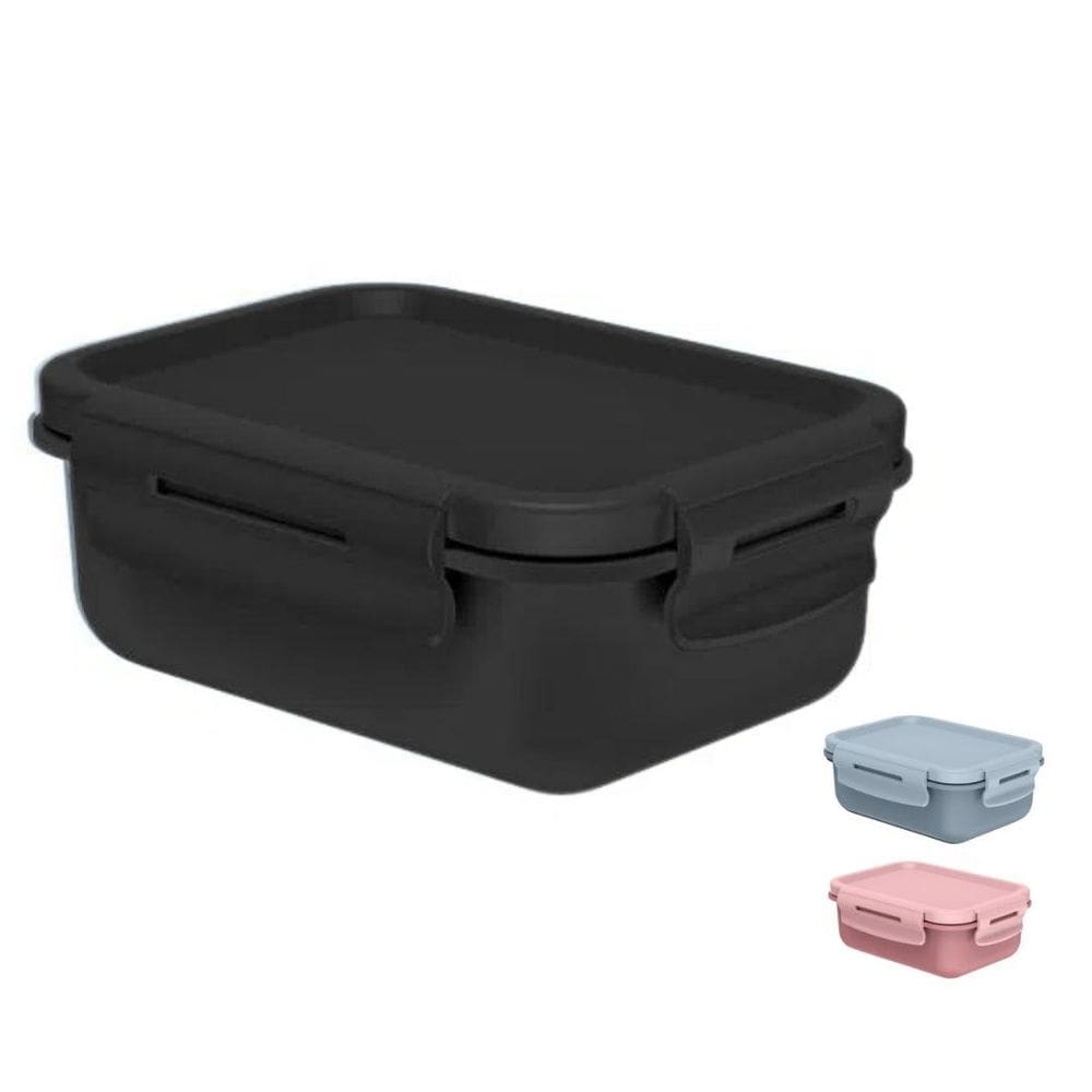 Marmita Hermética 380Ml Micro-Ondas Pequena Mini Ou - Preto