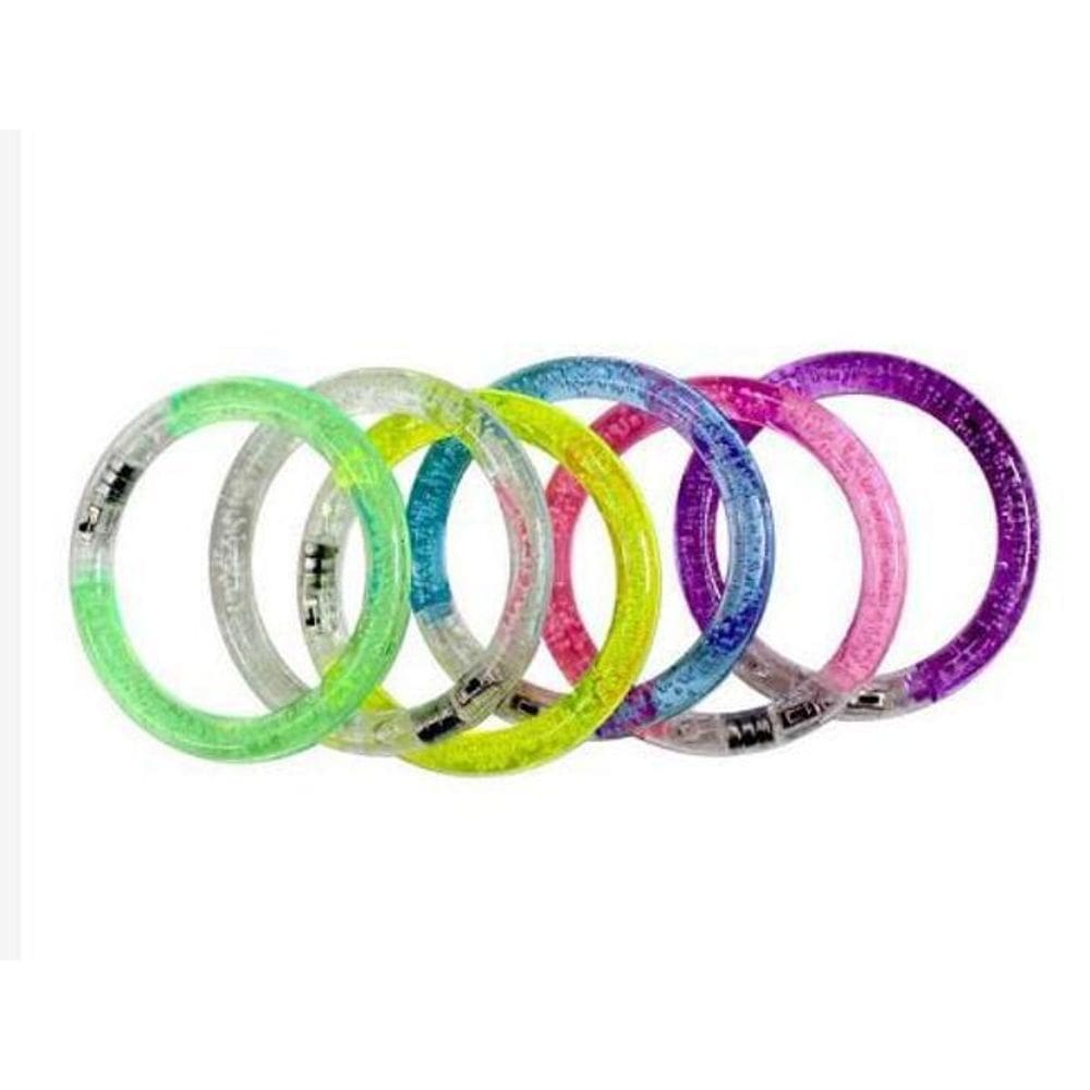 Kit 2Un Pulseira De Iluminação Acrílica Led A Bateria Unisex