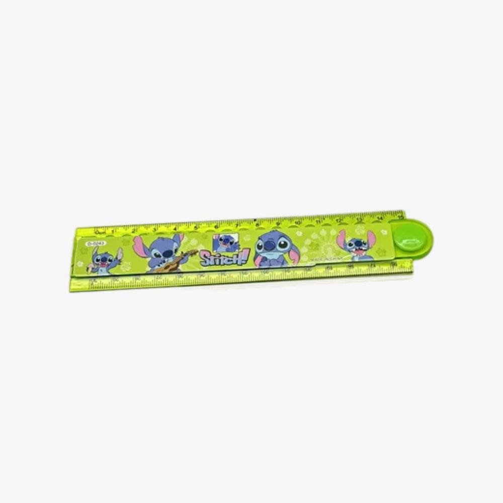 Régua Escolar Dobrável 15/30cm Geométrica Colorida Disney Lilo&Stitch Perosnagem Stitch Kawaii