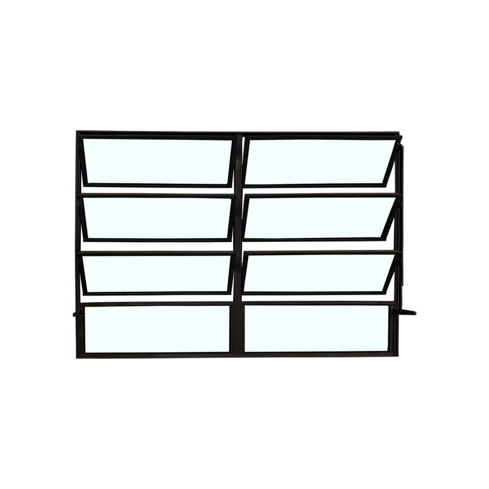 Vitro Basculante 2 Seções Preto 80x150 Linha Esmeralda Vidro Liso