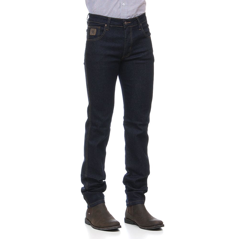 Calça Jeans Masculina Azul Escuro Básica com Elastano - Dock`s 18706