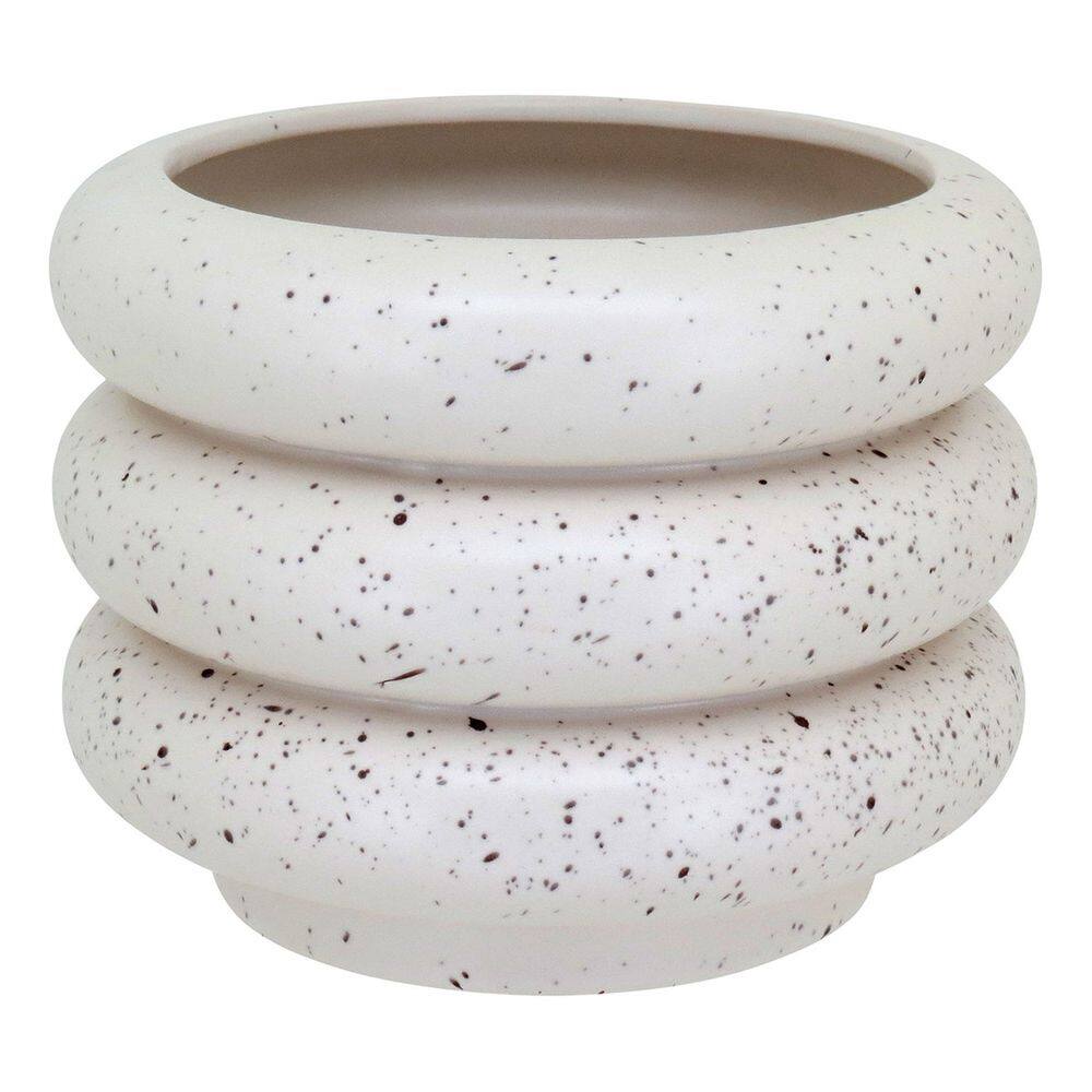 CACHEPÔ VASO DECORATIVO PLANTA CERÂMICA 16x20x20cm MARFIM