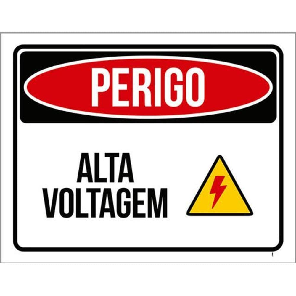 Kit 10 Placas Perigo Alta Voltagem 36X46