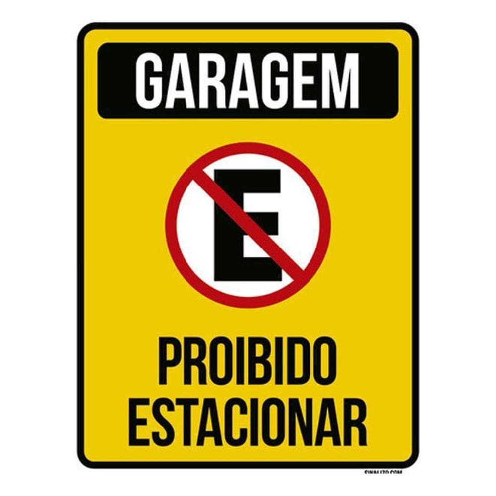 Kit 10 Placas Garagem Proibido Estacionar Amarela 36X46
