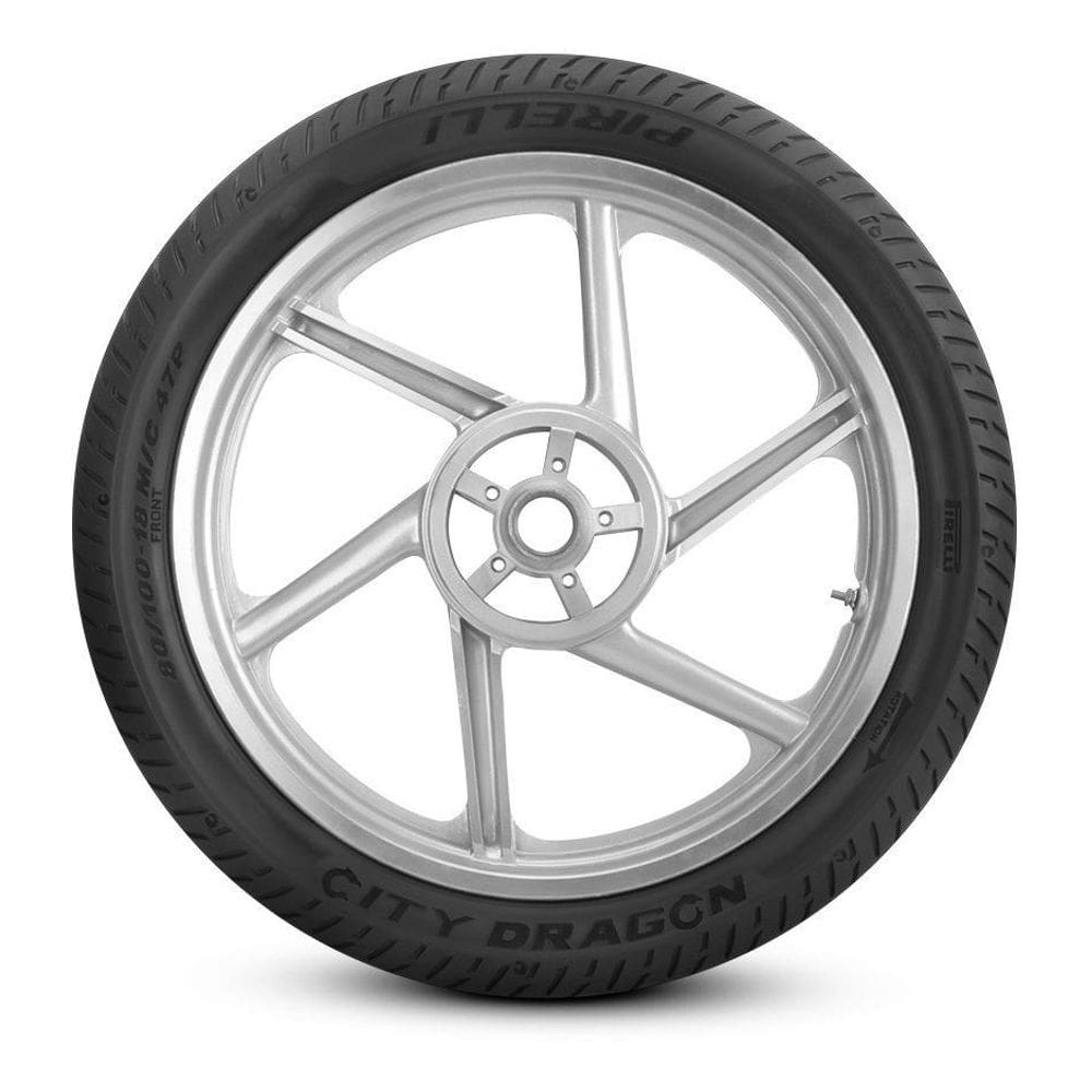 Pneu Dianteira Para Moto Pirelli City Dragon Sem Câmara De 80/100-18 P 47 X 1 Unidade