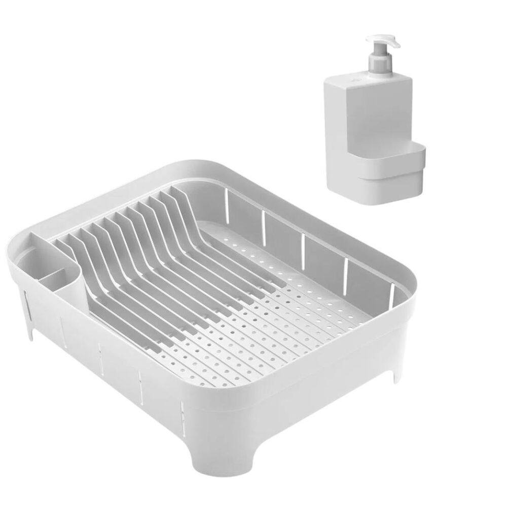 Kit Organizador Pia Cozinha Escorredor Louça - Branco