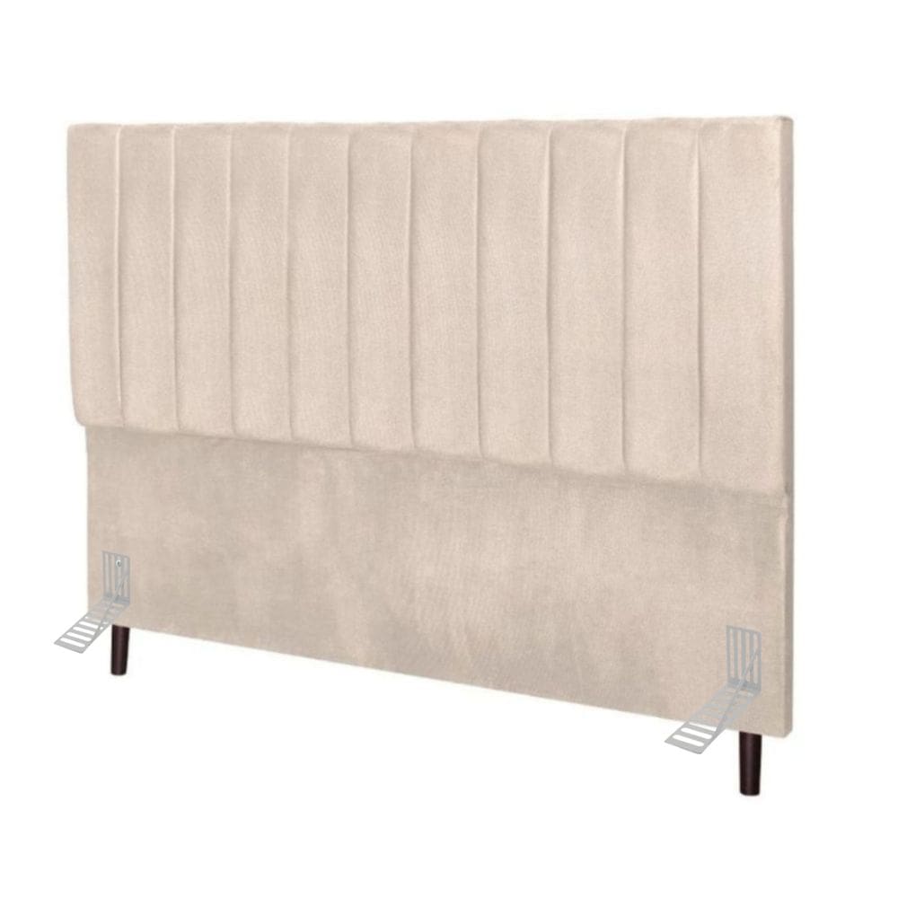 Cabeceira Estofada Cama Casal 140 cm Lídia Veludo E Frame