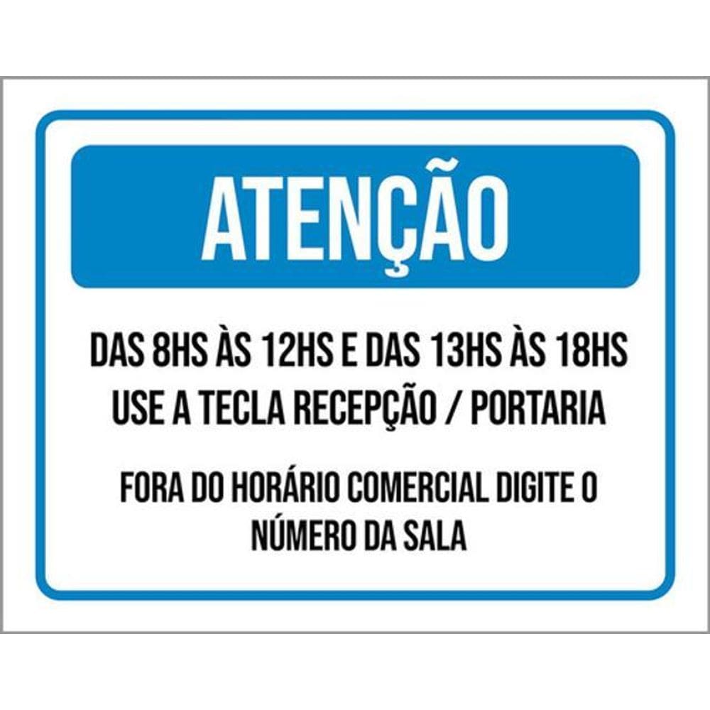 Kit 3 Placas Atenção Use Tecla Recepção Portaria 36X46