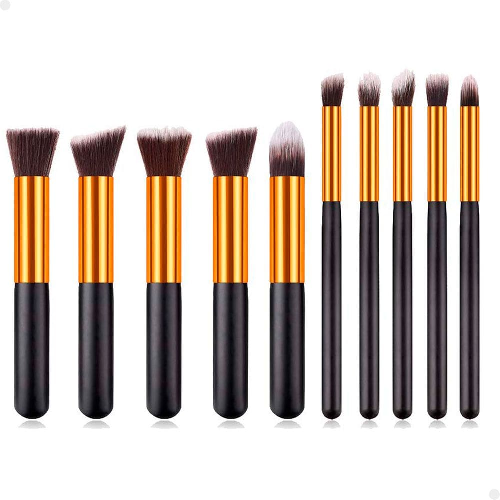 Kit Completo 10 Pincéis Kabuki Profissionais para Maquiagem Lorben com Estojo
