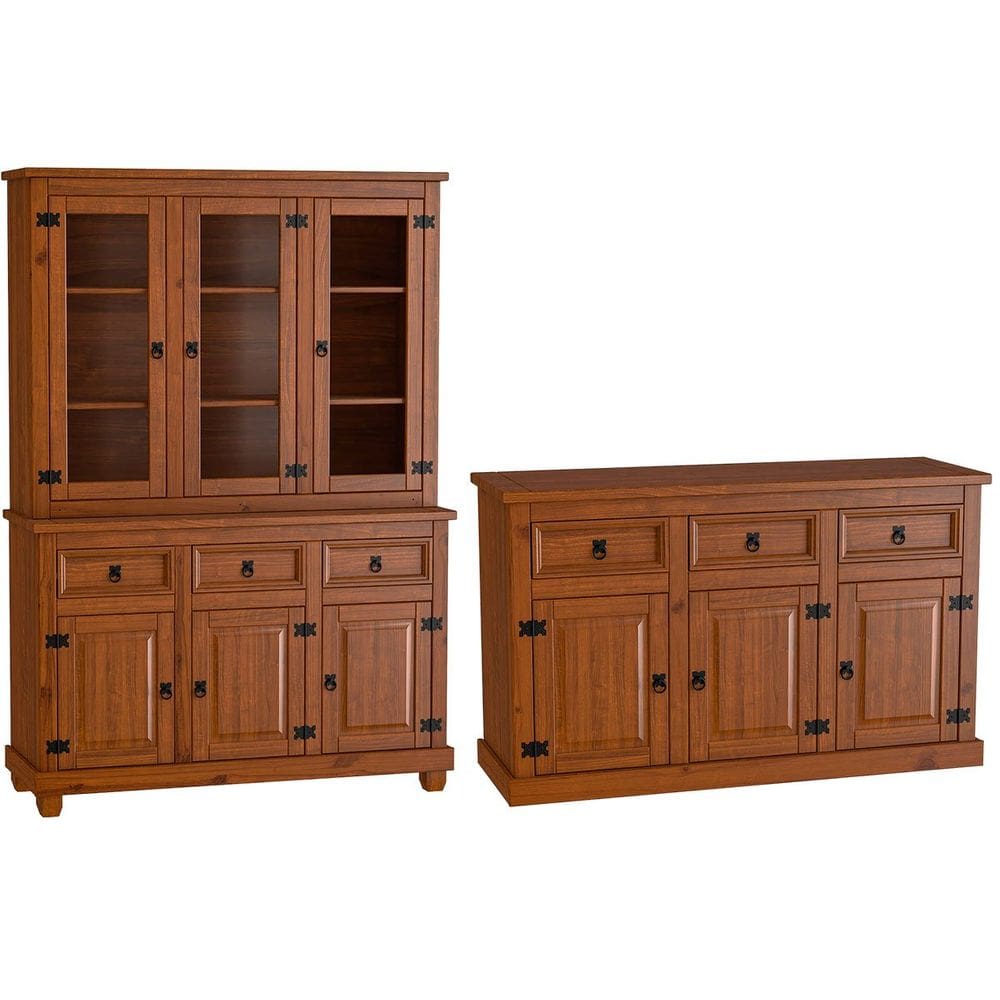 Cristaleira 6 Pts Balcão Buffet 3 Pts 100% Madeira Imperial