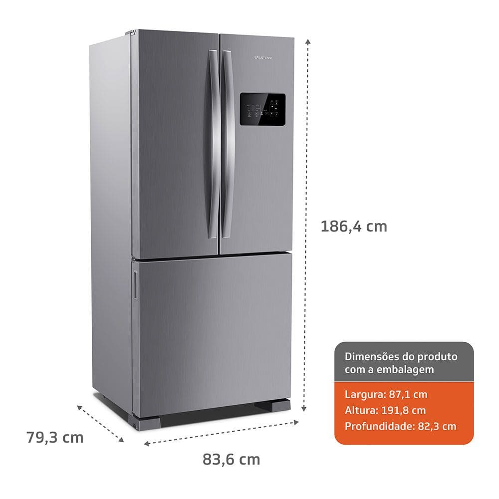 Refrigerador BRO85AKANA 554 Litros 3 Portas Brastemp | Extra