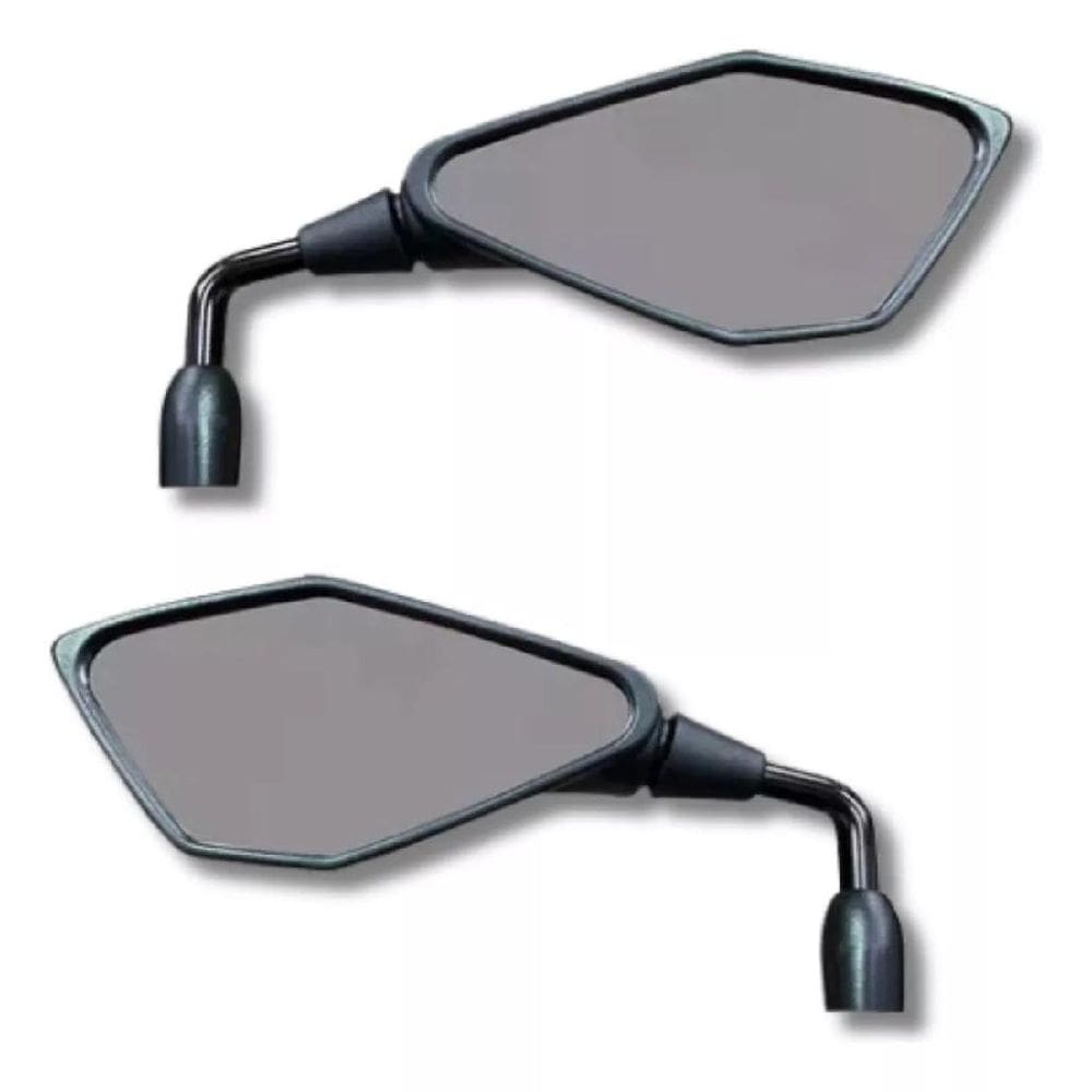 Par De Retrovisor Mini Kawasaki Z400 Fixo Preto Modelo Honda Awa 676