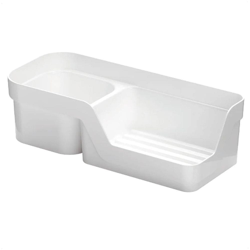 Porta Detergente E Esponja Liso Branco Cozinha 20,3X6X8,9