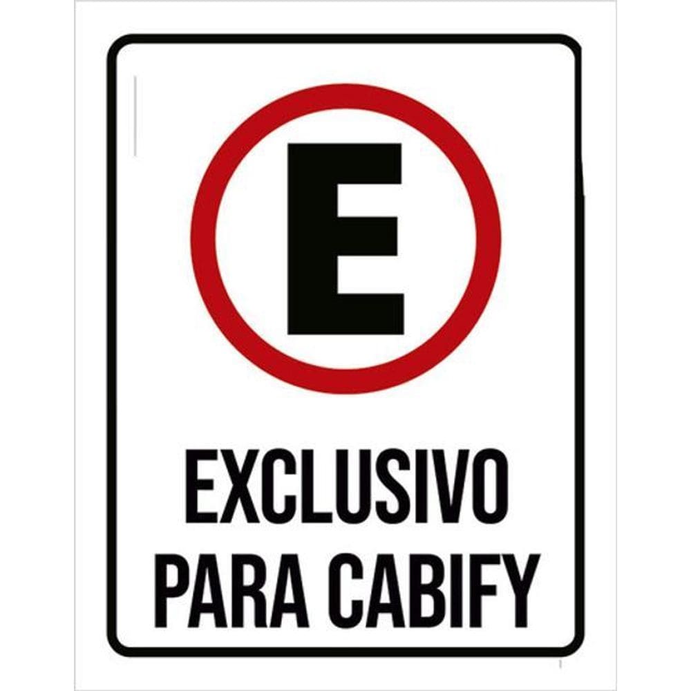 Kit 3 Placas Estacionamento Exclusivo Cabify 36X46