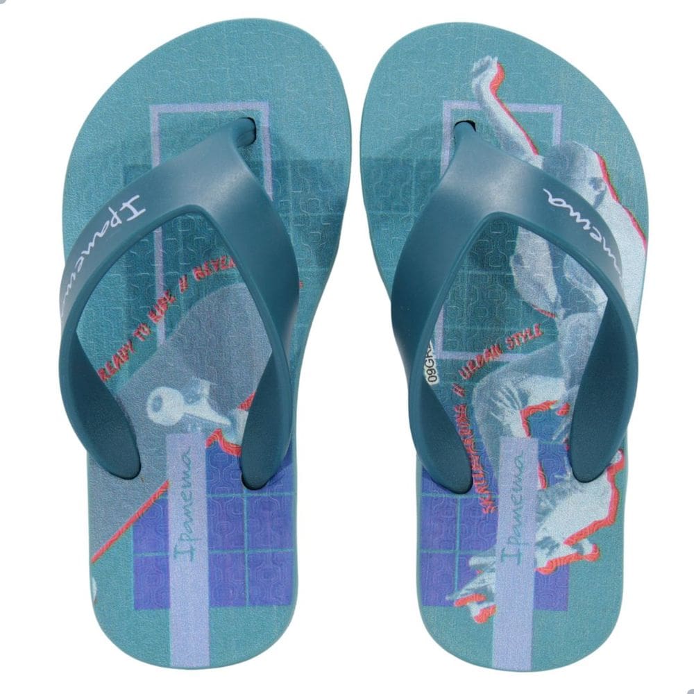 Chinelo Infantil Ipanema Deck City Verde/Azul
