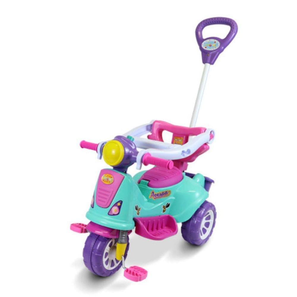 Triciclo Infantil Avespa até 25kg 2 Porta- objetos Haste Removível Maral