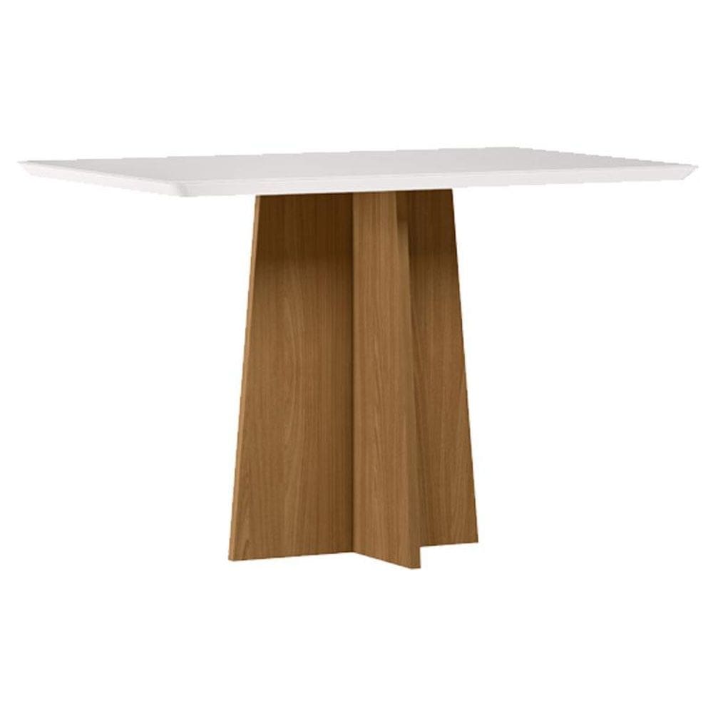 Mesa de Jantar Anitta 120x80 cm com Vidro Ype Off White - New Ceval