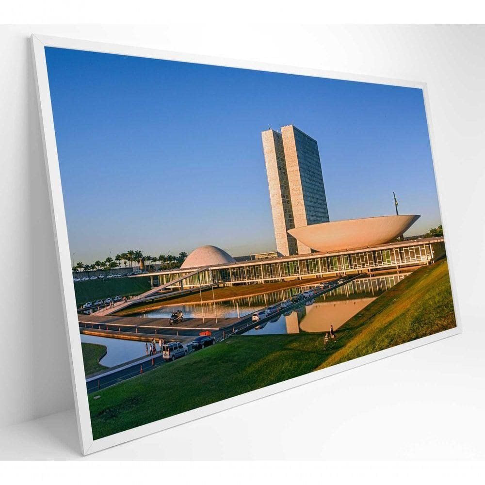 Quadro Congresso Nacional Brasília Medidas 120x80 Cm Impressão Vidro Acrílico