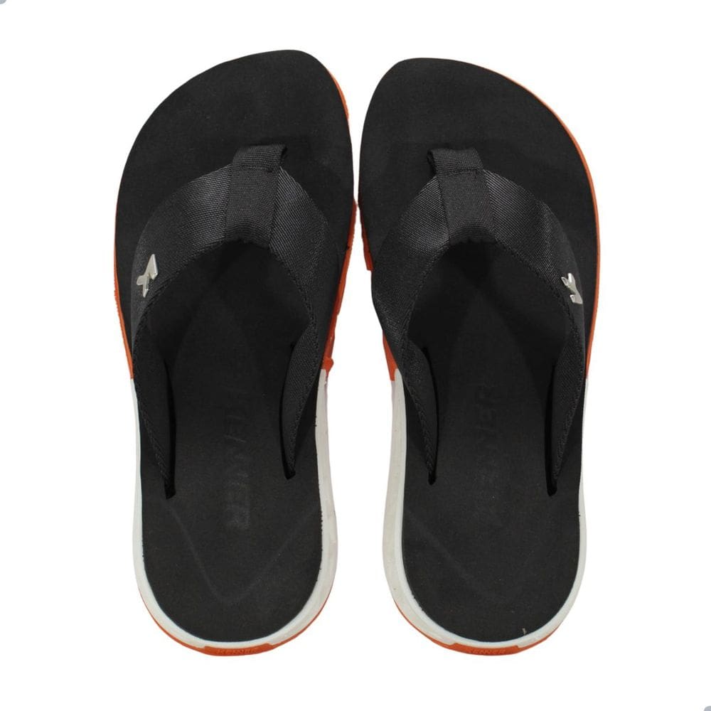 Chinelo Masculino Kenner Dbt Rakka Laranja, Branco e Preto