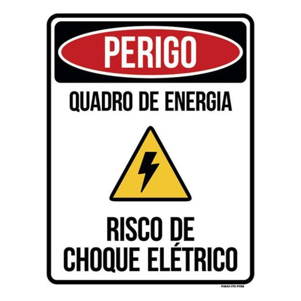 Kit 3 Placa Perigo Quadro Energia Choque Elétrico 36X46