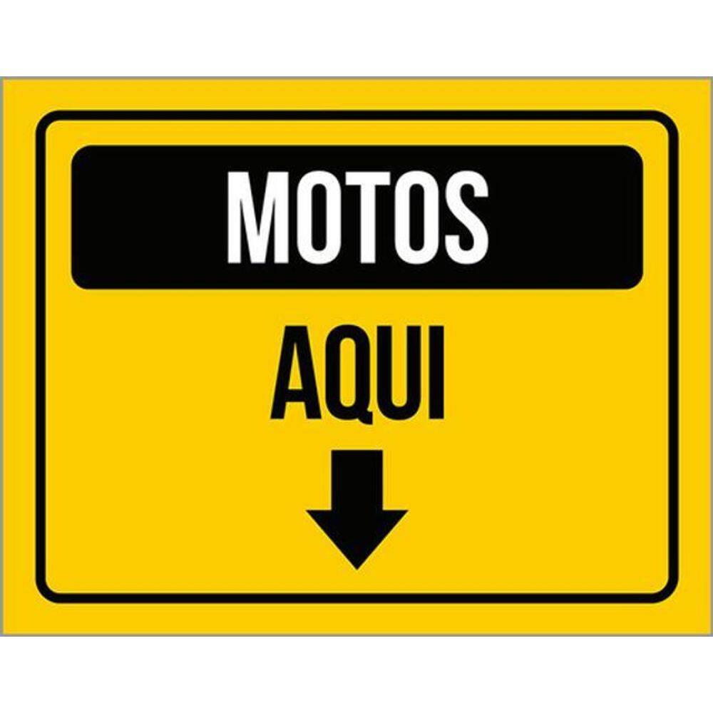 Kit 3 Placas Estacionamento Motos Aqui 36X46