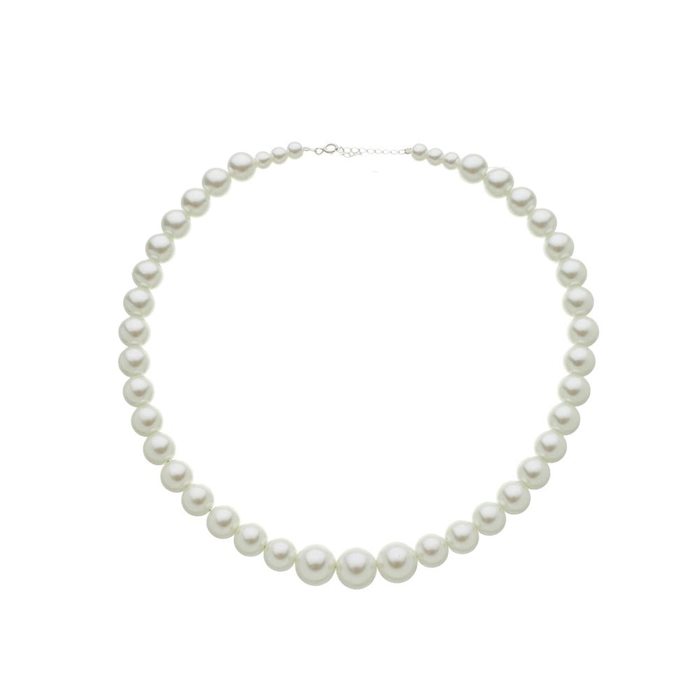 Colar De Perola Feminino 40cm Fecho Ajustável De Prata 925