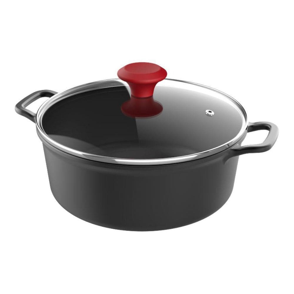 Caçarola Fetti Alumínio Antiaderente 24Cm Pomel Vidro Verm.