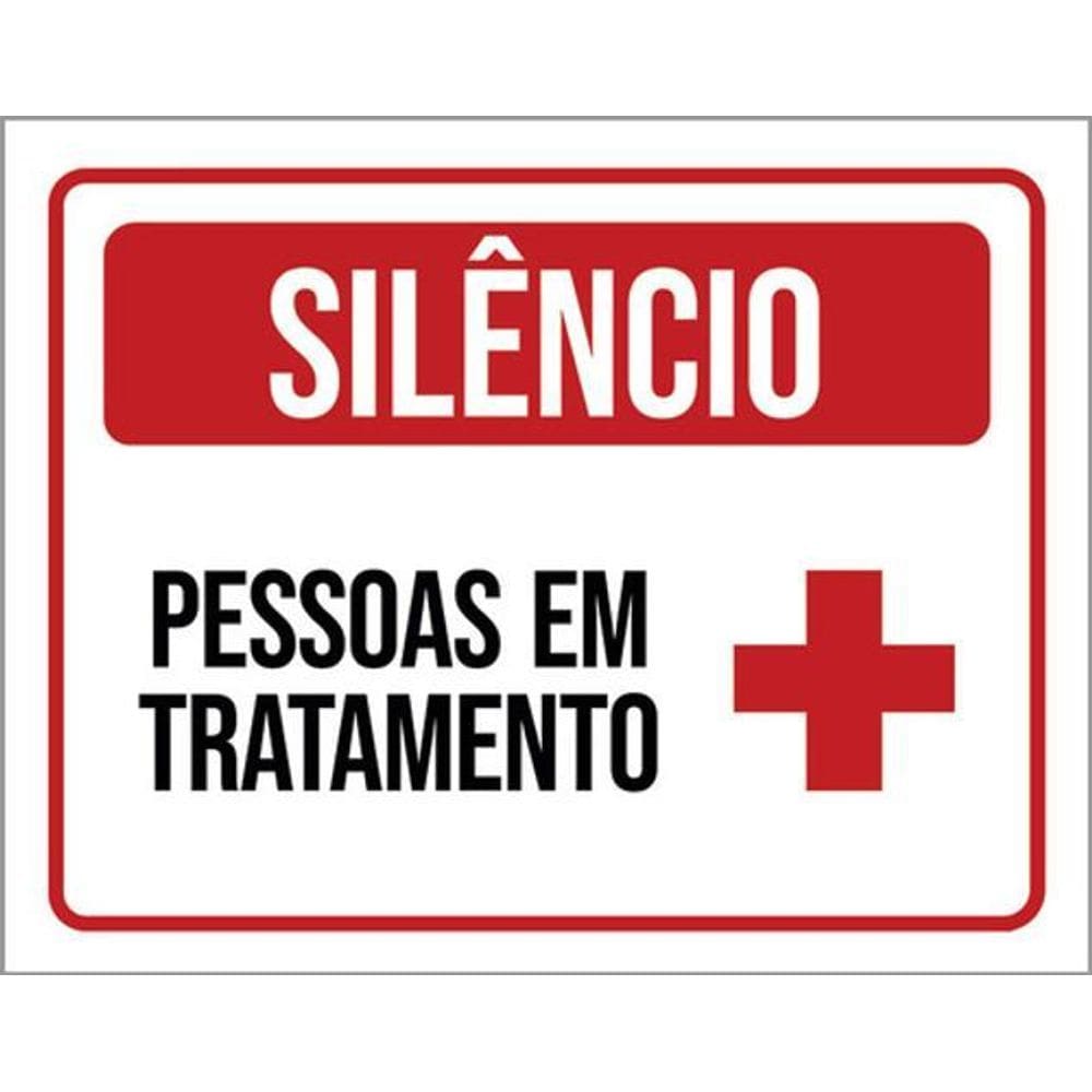 Kit 10 Placas De Silêncio Pessoas Em Tratamento 36X46