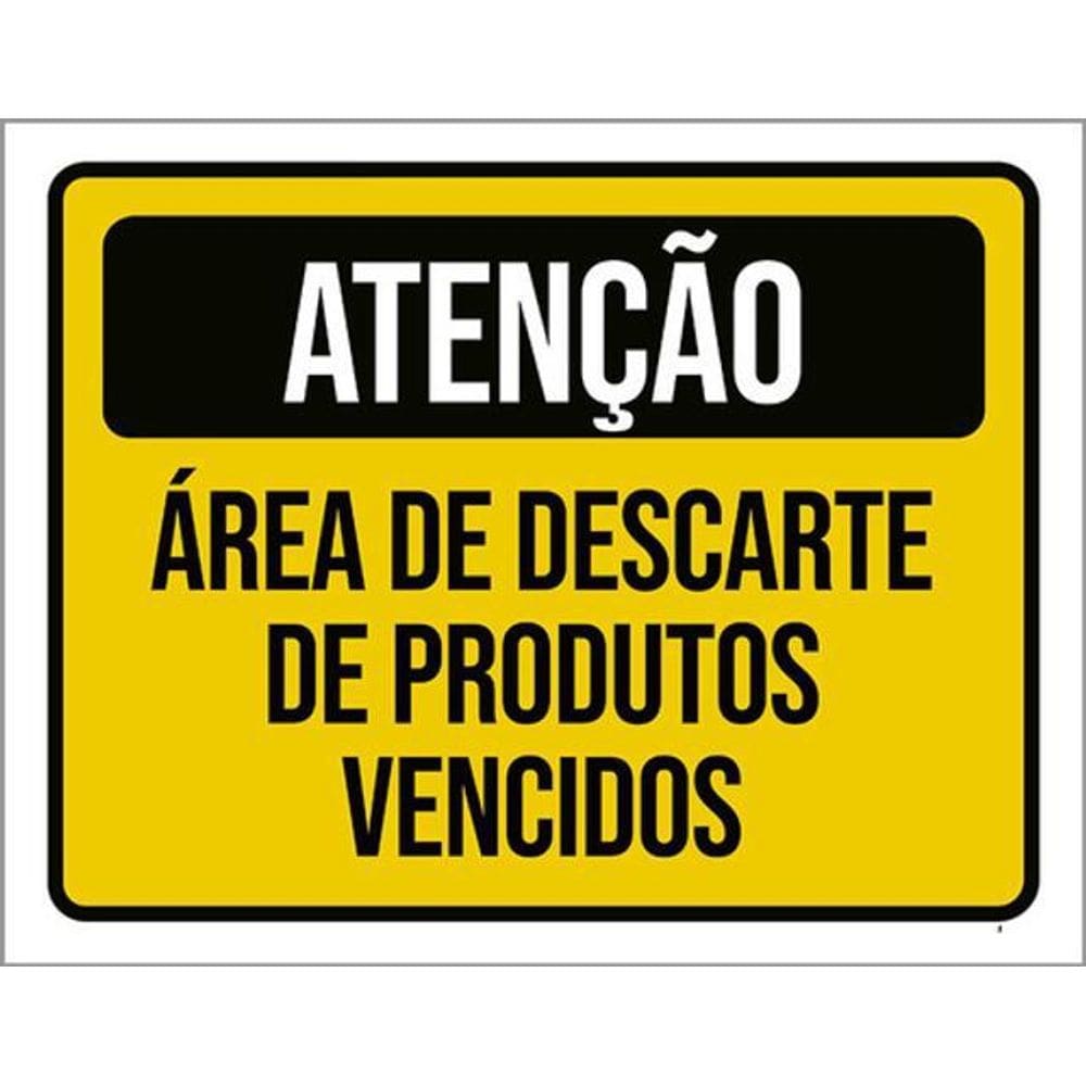 Kit 10 Placa Área Descarte Produtos Vencidos 36X46