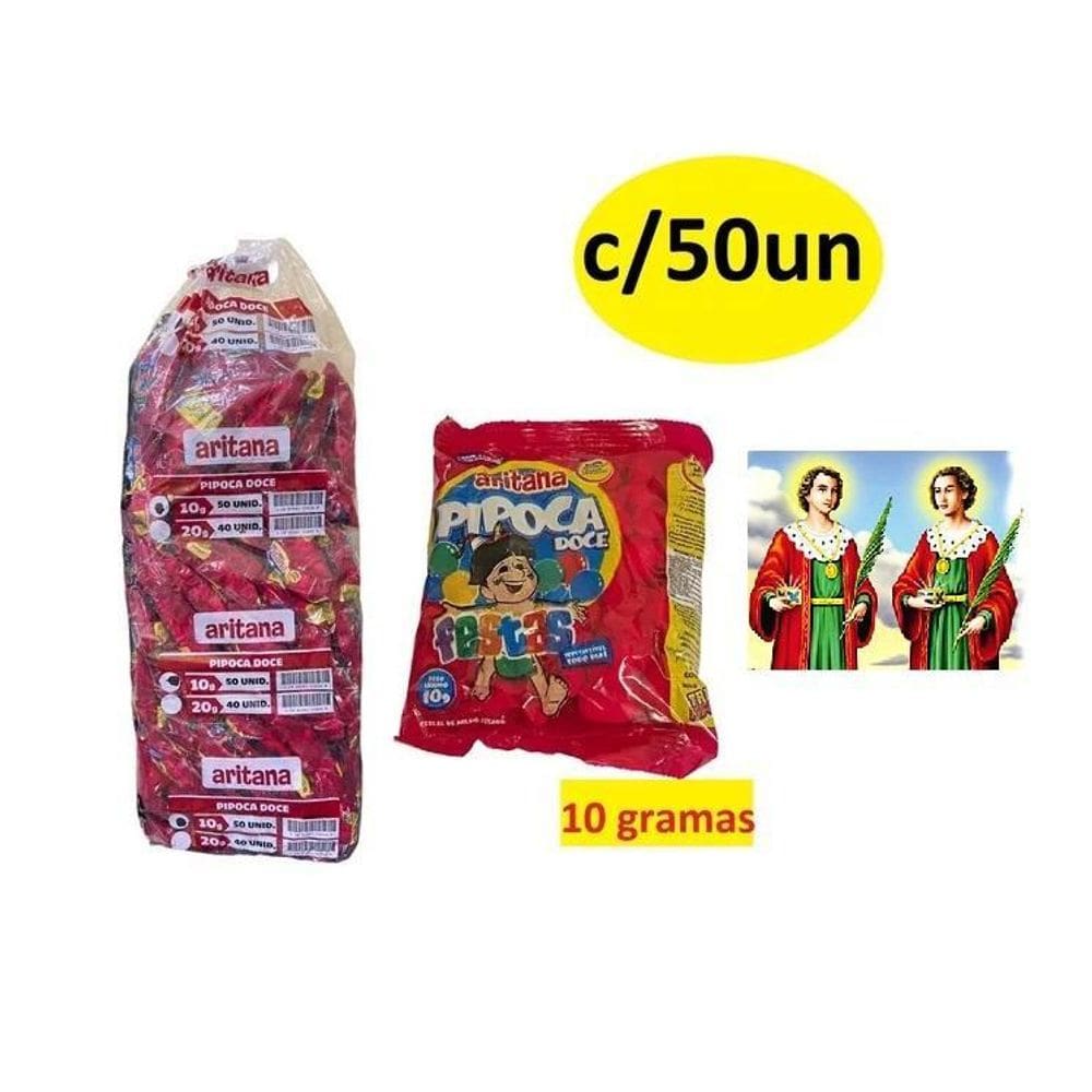 Mini Pipoca Doce Com 50 Unidades De 10Gr Cosme Damião