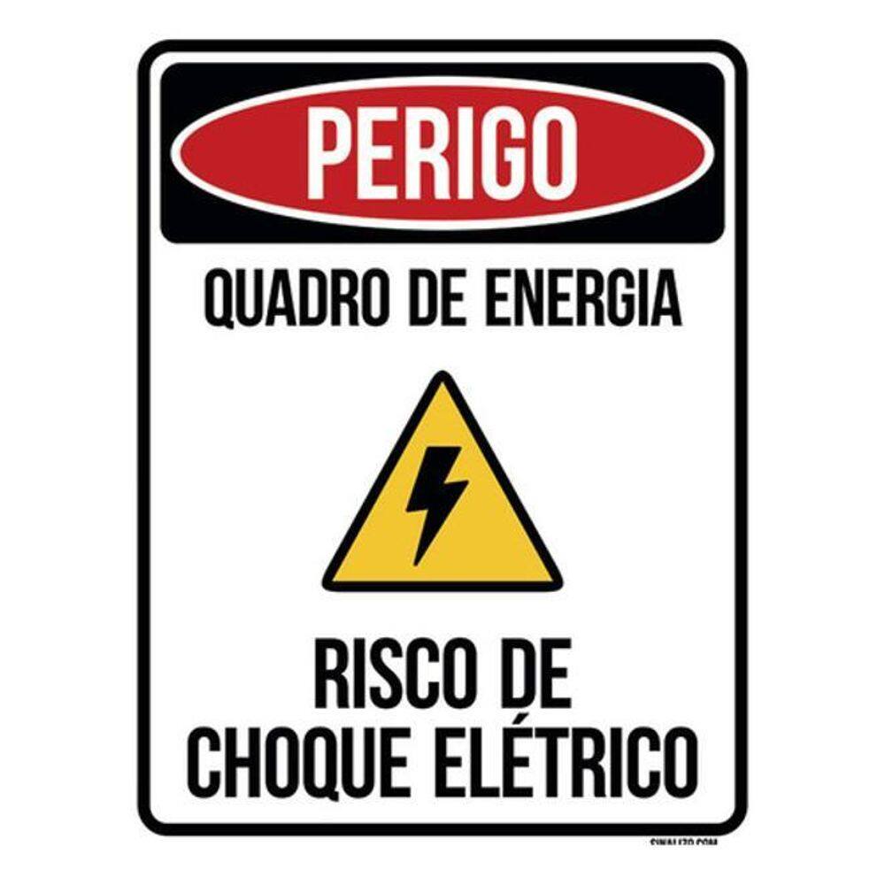 Kit 10 Placa Perigo Quadro Energia Risco Cho Elétrico 36X46