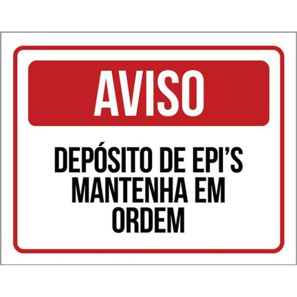 Kit 10 Placa Depósito Epi Mantenha Ord Vermelho 36X46