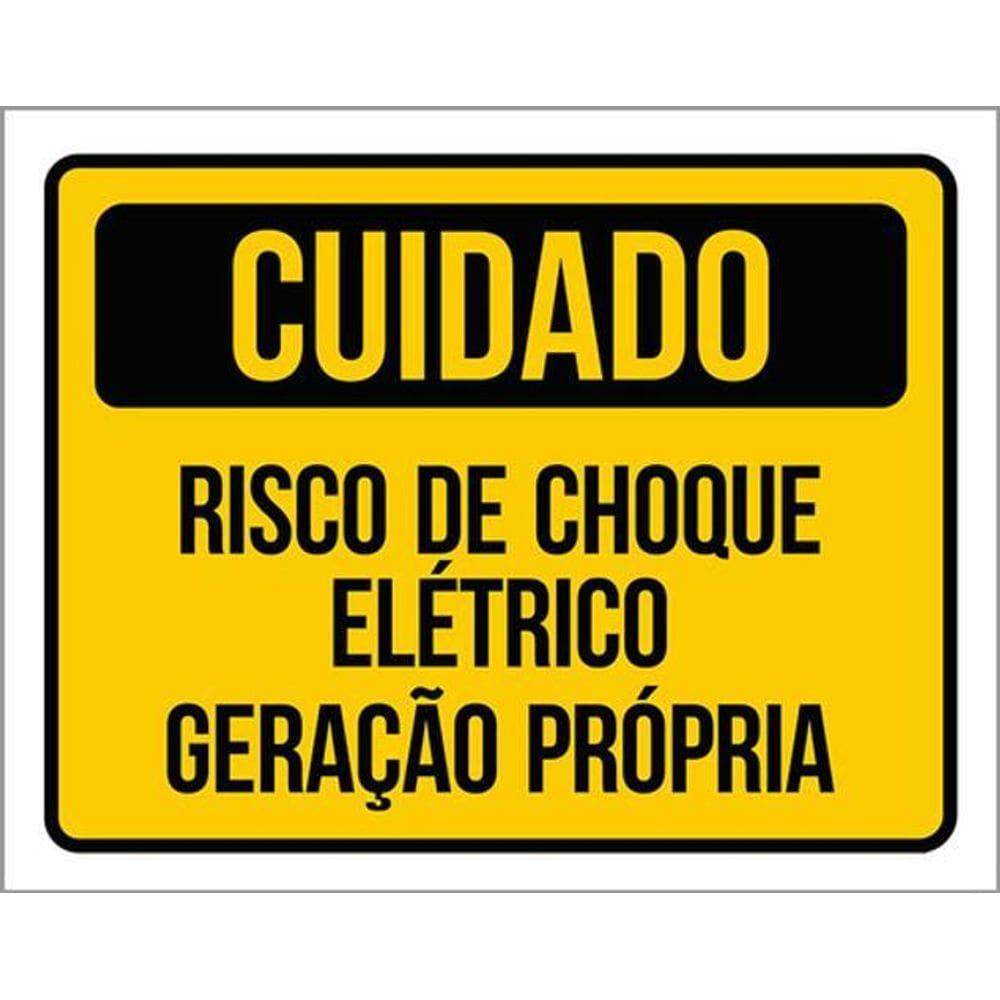 Kit 10 Placa Risco Cho Elétrico Geração Própria 36X46