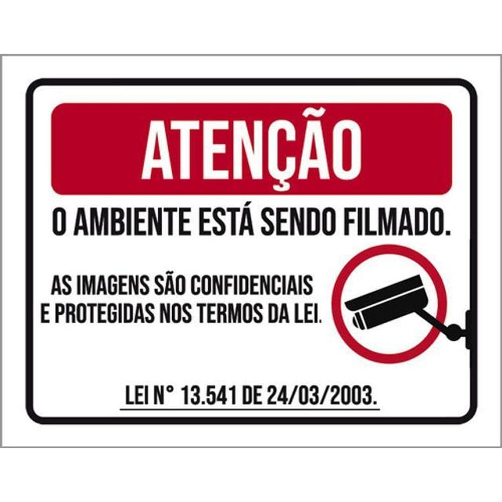 Kit 3 Placa Ambiente Filmado Imagens Confidenciais 36X46