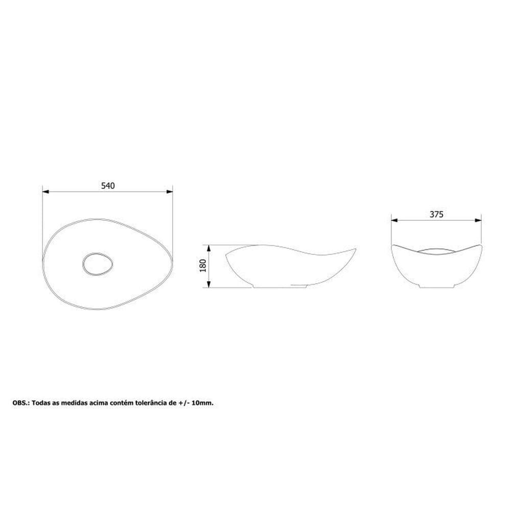 Kit 3 Cubas de Apoio Oval 54x37,5cm Ruy Ohtake Roca Marrom