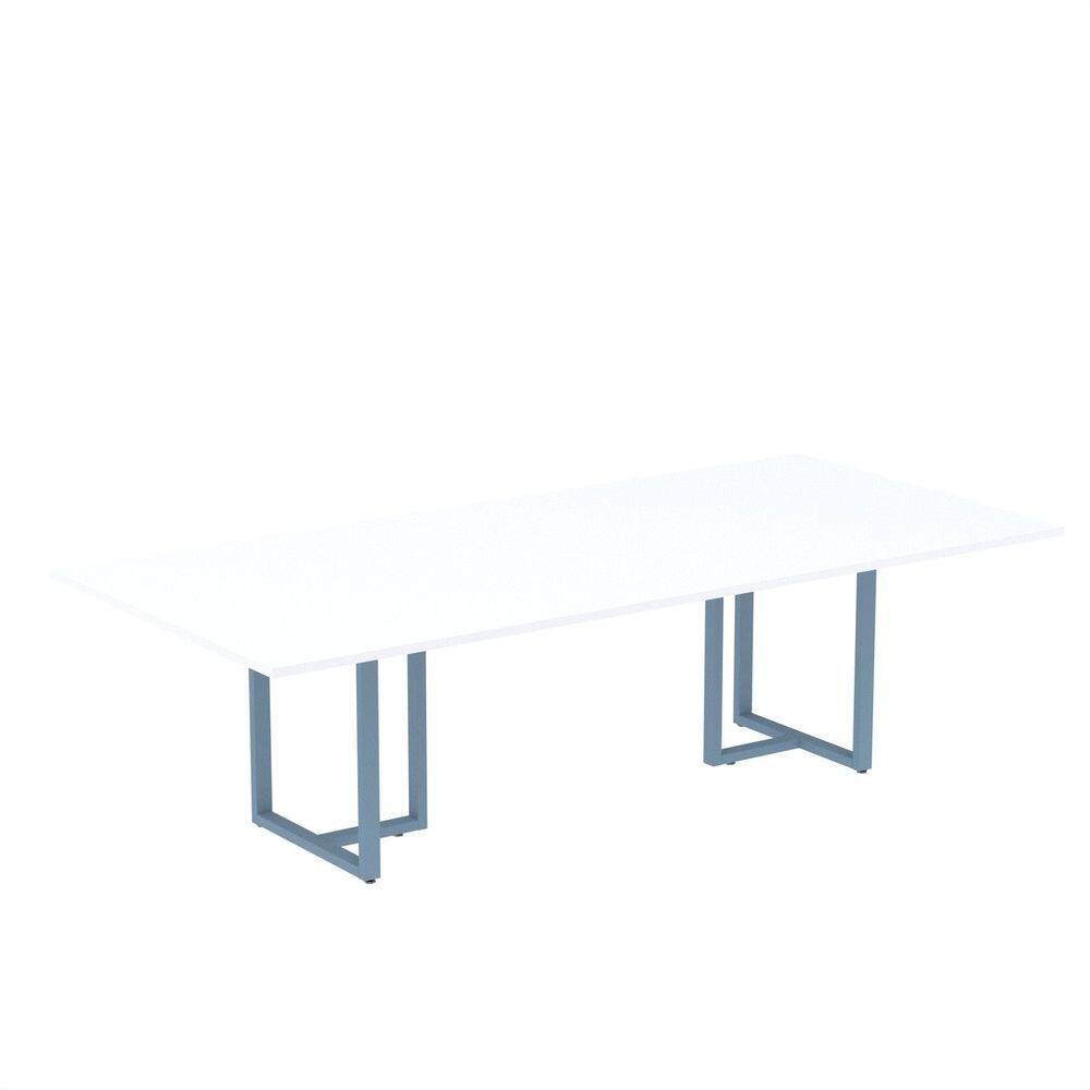 Mesa de Reunião Retangular 200x90cm Mr2000p25tub Branco/Azul Dali