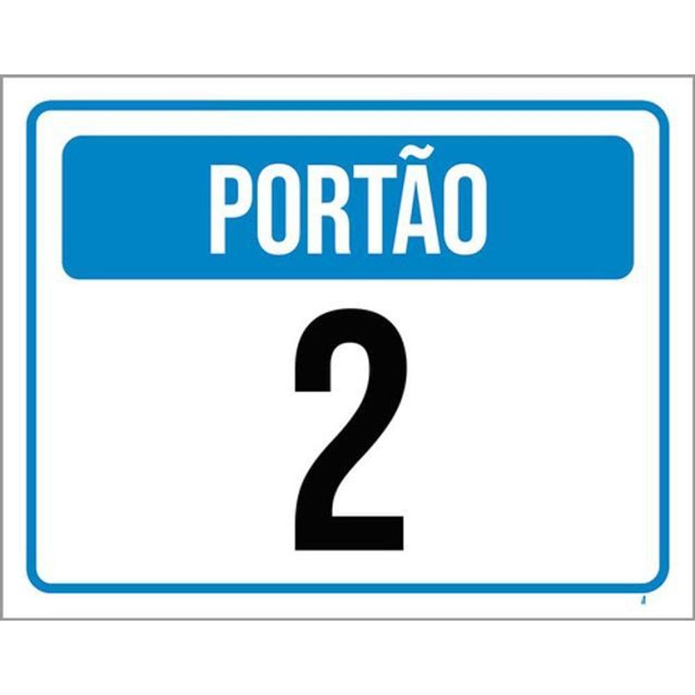 Kit 10 Placas Portão 2 Azul 36X46