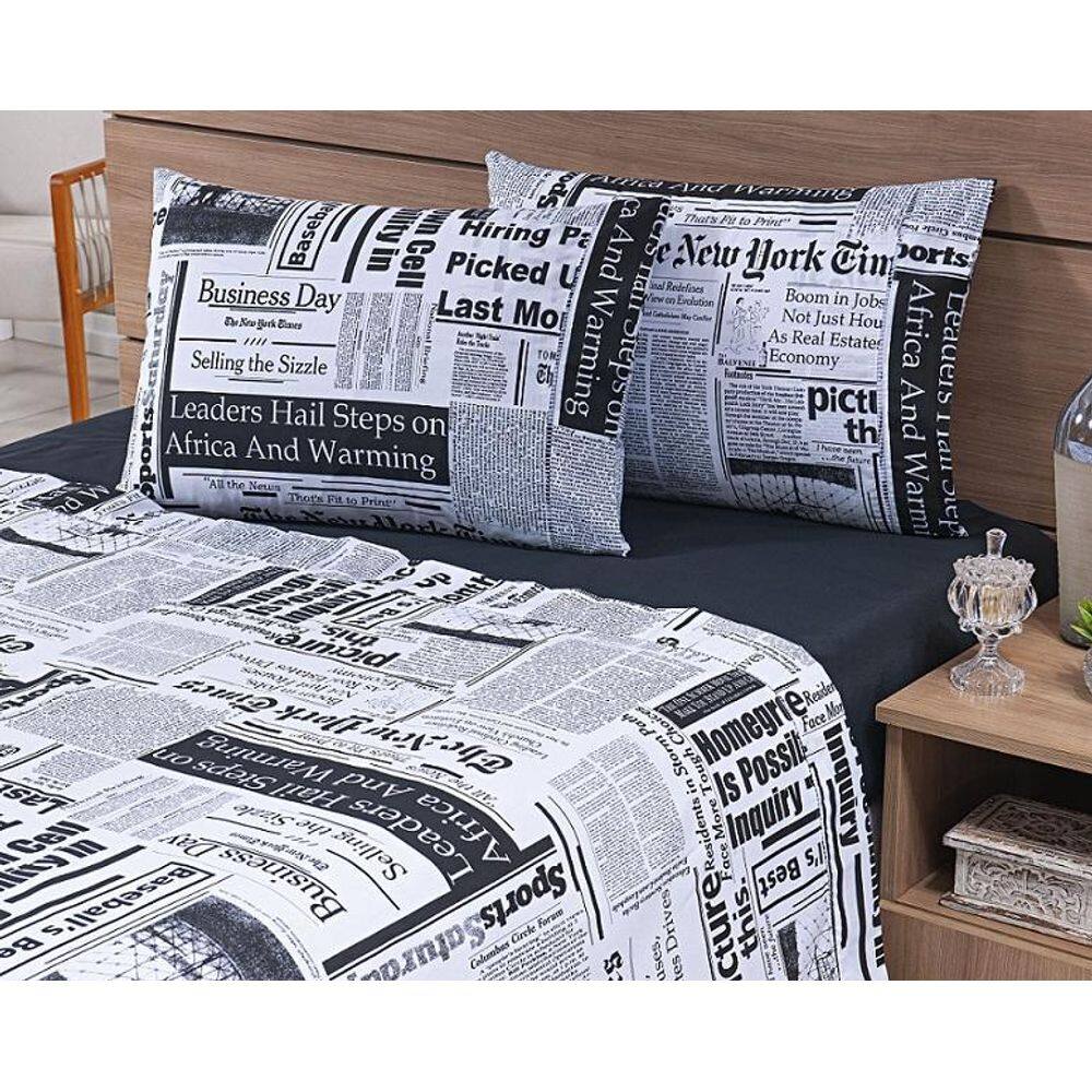 Jogo Lençol 4 Peças Cama Viúva 1,88Mx1,28Mx30Cm 100% Algodão