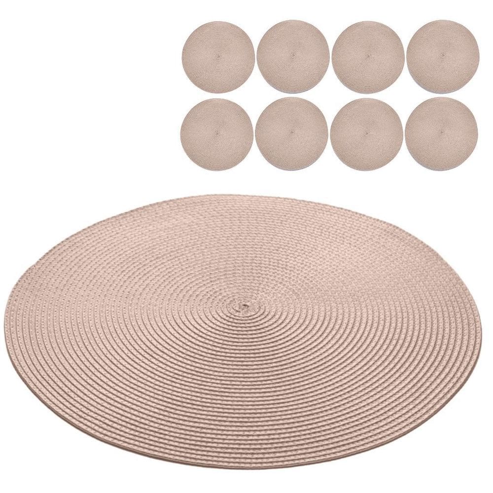 Jogo Americano 8 Lugares Redondo Sousplat Mesa Posta 38Cm
