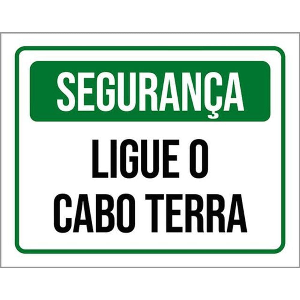 Kit 5 Placas De Segurança Ligue O Cabo Terra 36X46