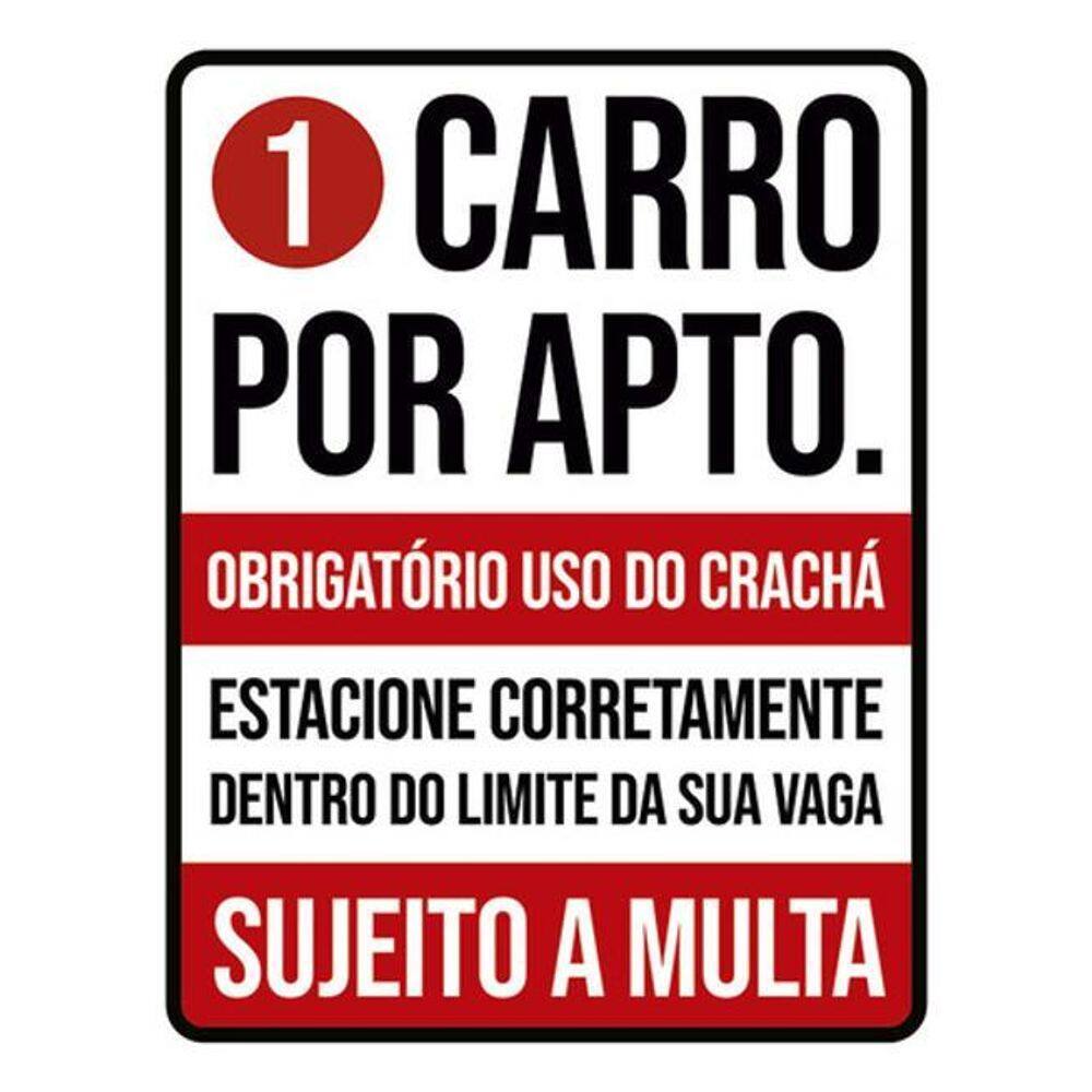 Kit 10 Placas Carro Apto Crachá Estacione 36X46