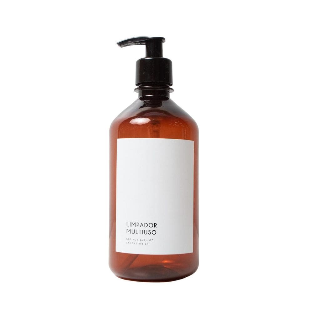 Frasco Âmbar Minimal Álcool Gel - 500Ml Branco