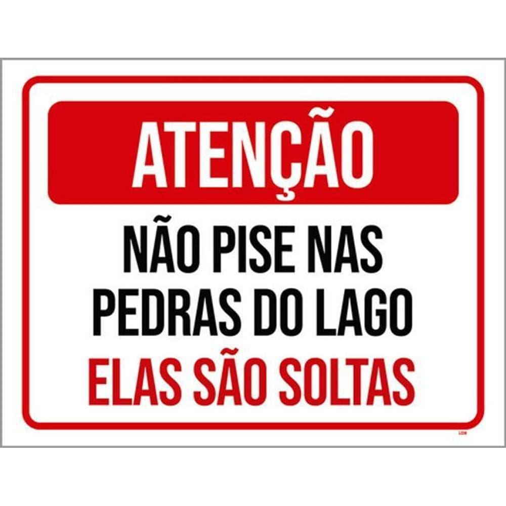 Kit 3 Placas Não Pise Nas Pedras Lago São Soltas 36X46