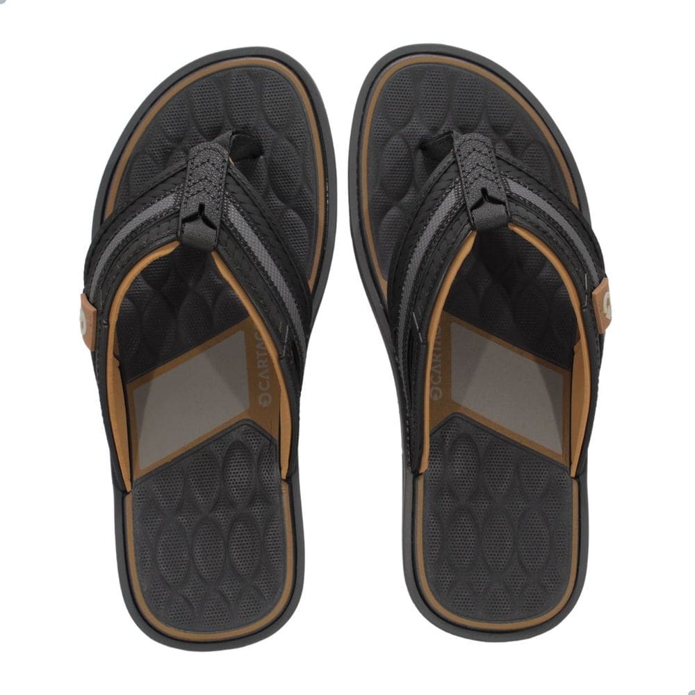Chinelo Masculino Cartago Lyon III Cinza com Preto