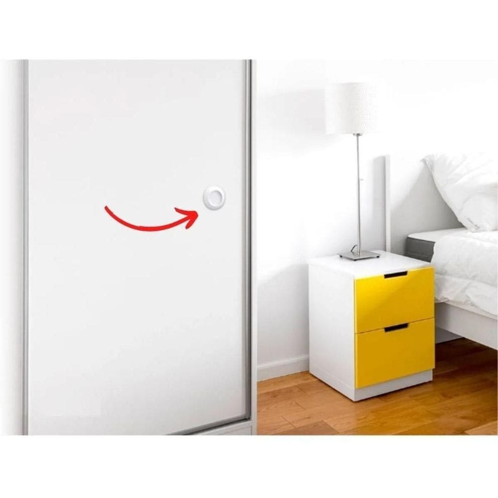 02 Puxador Adesivo Slim Box Portas E Armários Redondo Preto