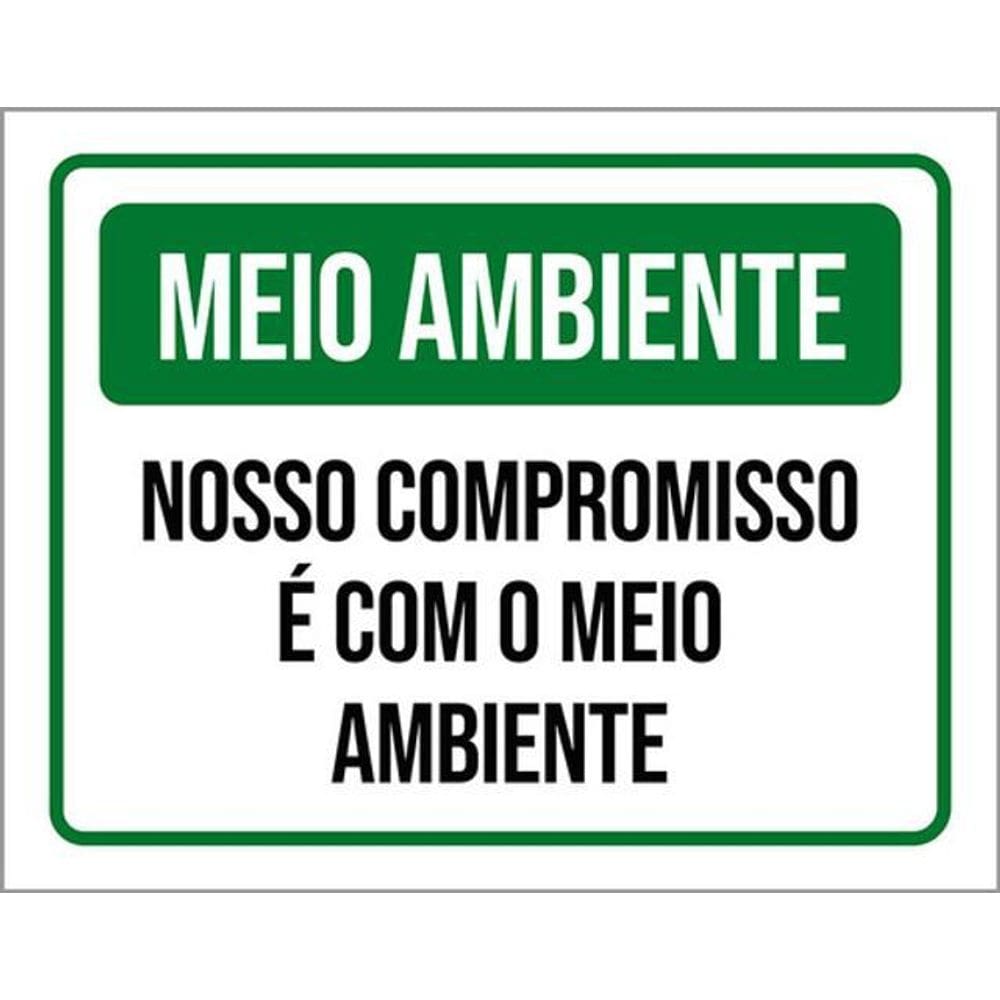 Kit 3 Placa Meio Ambiente Compromisso Meio Ambiente 36X46