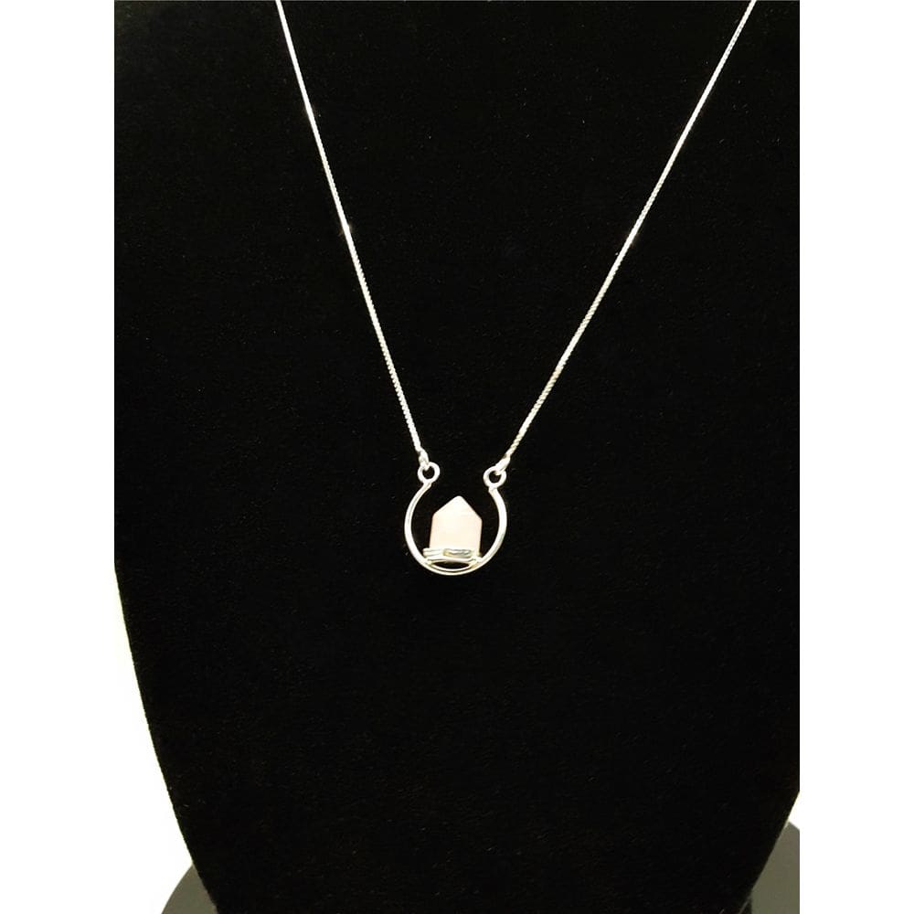 Colar de Prata 925 Pedra Natural Pingente Pendulo
