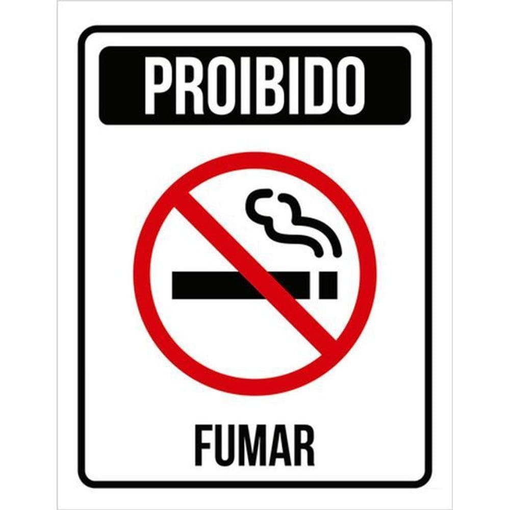 Kit 3 Placas Proibido Fumar 36X46