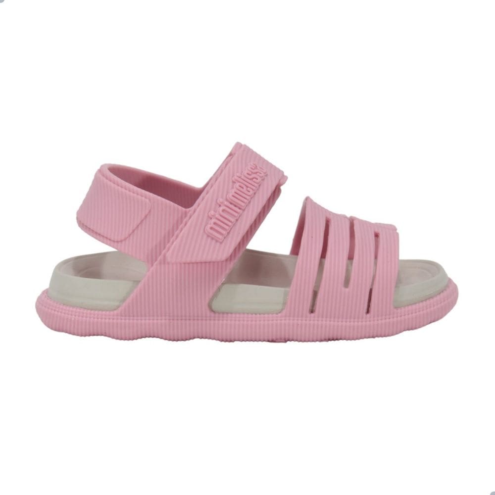 Sandália Mini Melissa Kaiteki Sandal Baby Rosa e Bege